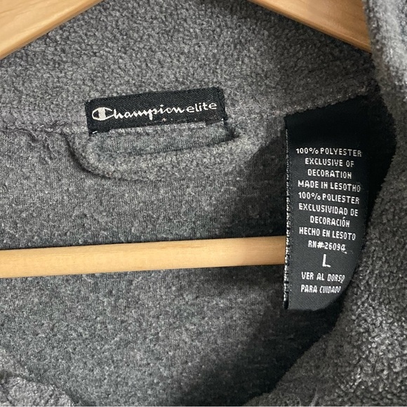 Champion Elite Gray Fleece Quarter Zip, Size L - Picture 4 of 5
